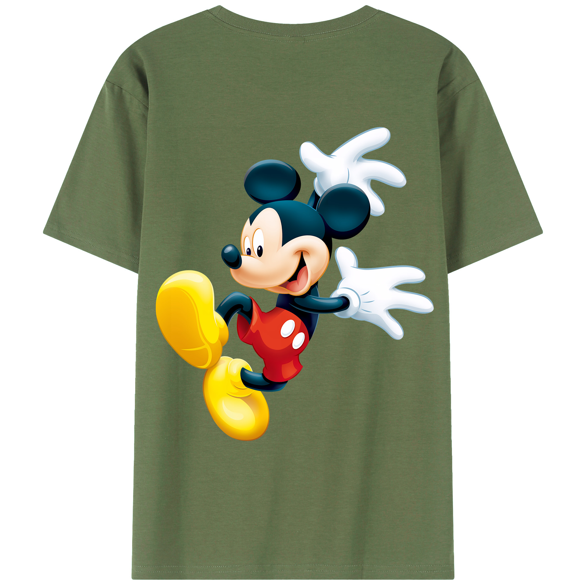 （画像用） ミッキーマウス Mickey Mouse 綿100％ メンズ半袖Tシャツ（バックプリント） 通気性